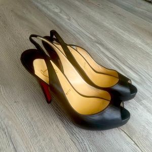 Christian Louboutin Black Peep Toe Heels